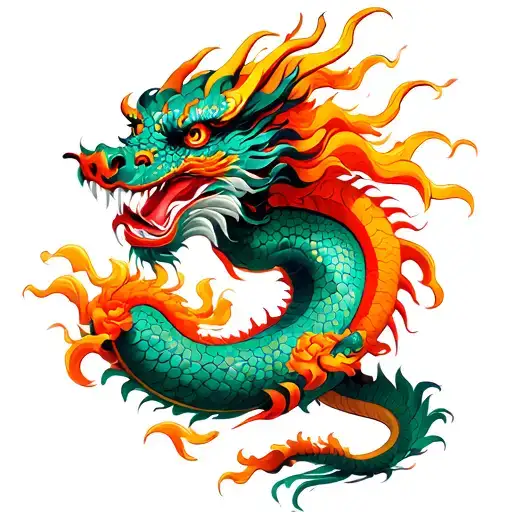 chinese dragon wrapped around arm, from wrist to bicep tattoo design idea