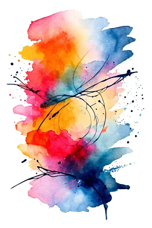 Abstract. painting lines tattoo design idea