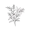 botanic style drawing tattoo design idea