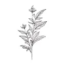 botanic style drawing tattoo design idea