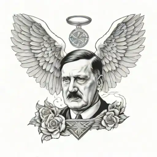 hitler as an angel tattoo design idea