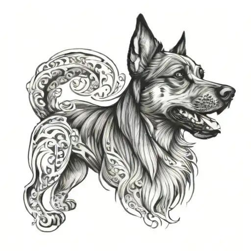dog breed tattoo design idea