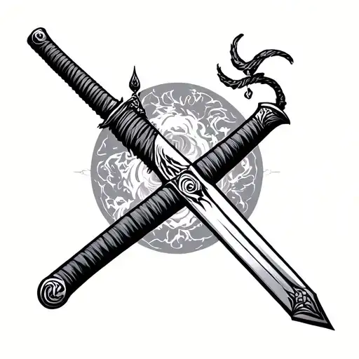 Toji Fushiguro sword tattoo tattoo design idea