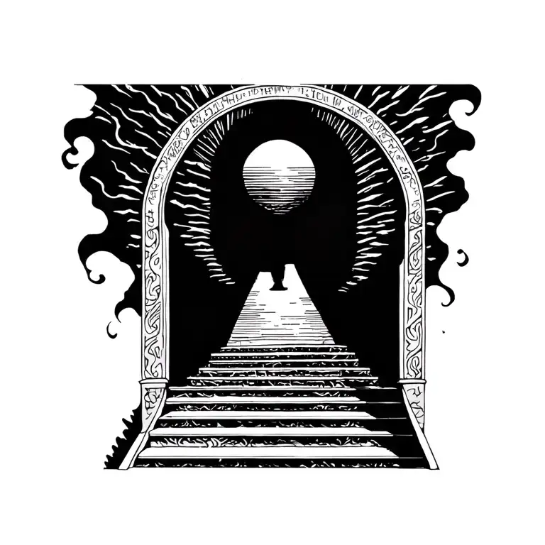 stairway to heaven gates tattoo design idea