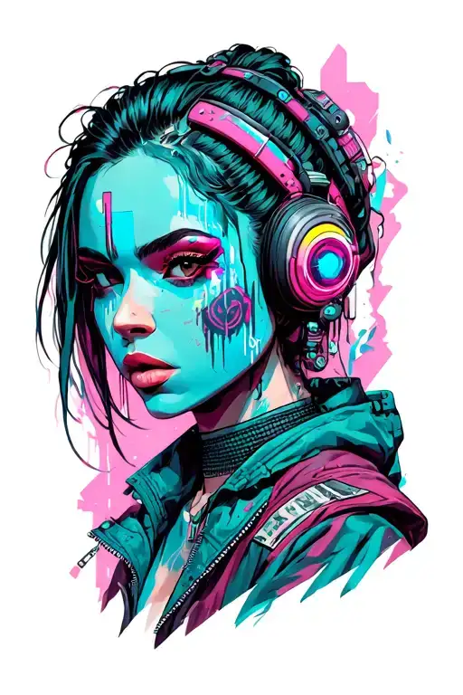 cyber punk 2077 tattoo design idea