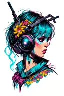 cyber punk 2077 tattoo design idea