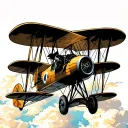 biplane soaring through the clouds tattoo design idea