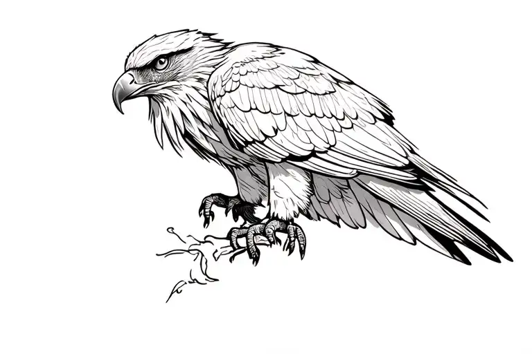 Red Kite Bird, aggressive tattoo design idea