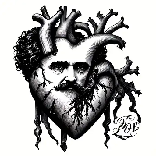 Edgar Allan Poe tattle tale heart tattoo design idea