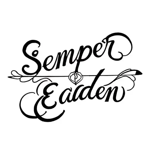 "Semper Eadem" Hourglass full tattoo design idea