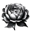 Black And Gray Peony tattoo design idea