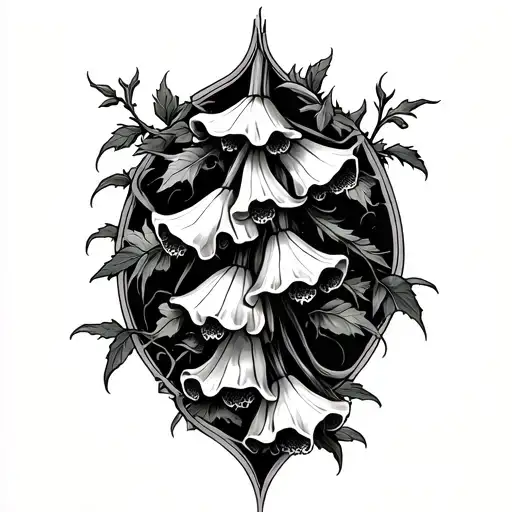 foxglove and bone gothic spine tattoo design tattoo design idea