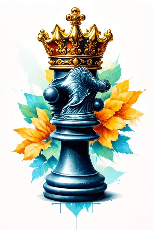king chess piece killing tattoo design idea