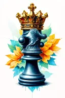 king chess piece killing tattoo design idea