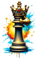 king chess piece killing tattoo design idea