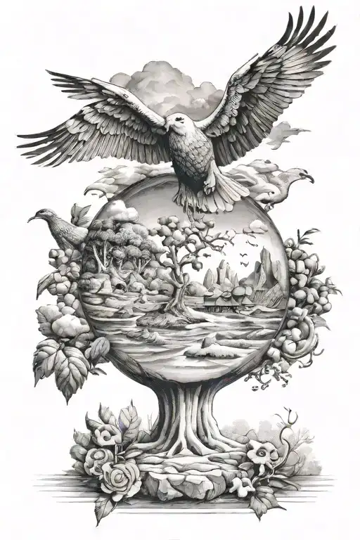 The 7 days of creation in the bible tattoo design idea