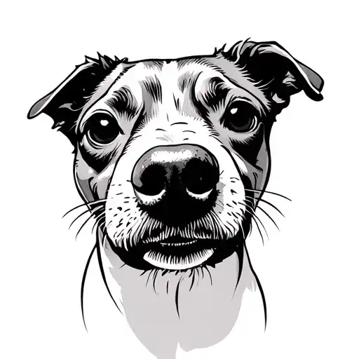 dog nose print tattoo design idea