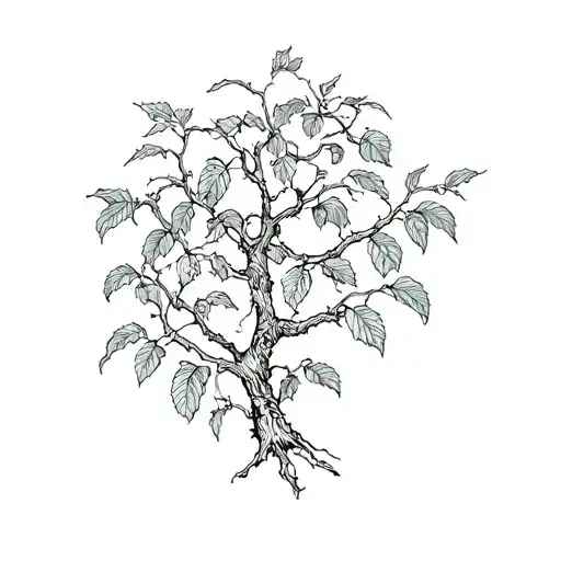 vine and fig tree tattoo design idea