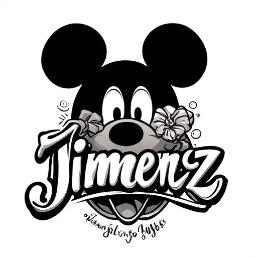 "Jimenez " mickey mouse ears tattoo design idea