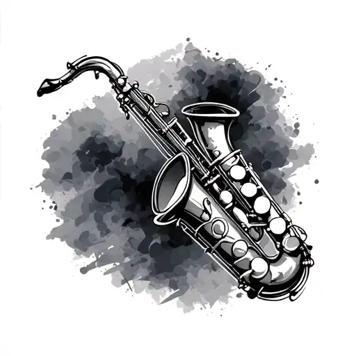 Jazz Saxophone tattoo design idea