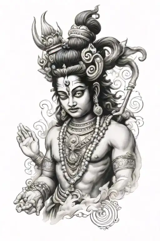 lord krishna shiva tattoo design idea