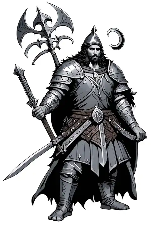 germanic warrior tattoo design idea