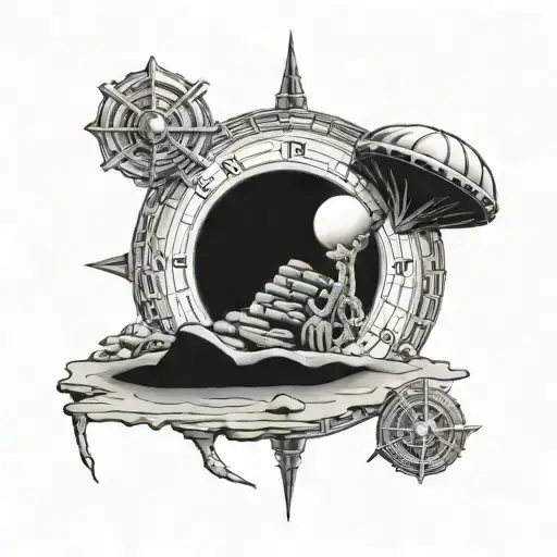 sands of time, rock, eddie iron maiden, vinil disc, thundera eye tattoo design idea