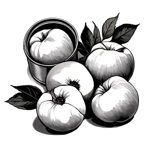 peaches in a can tattoo design idea