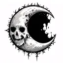 gothic crescent moon tattoo design idea