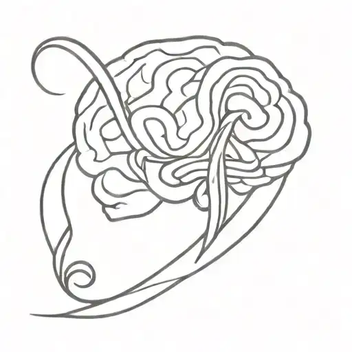 brain cancer ribbon tattoo design idea