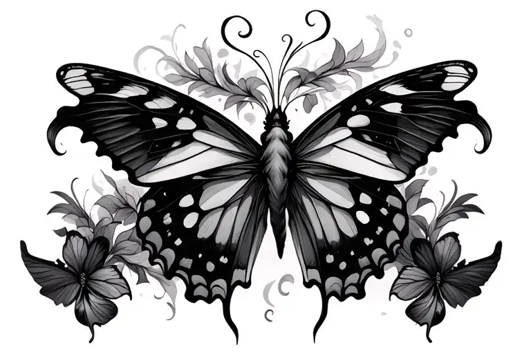 illusion flying butterfly throat tattoo design inspired tattoo design idea