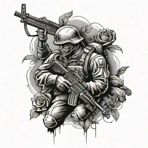 remember the fallen soldier tattoo design idea