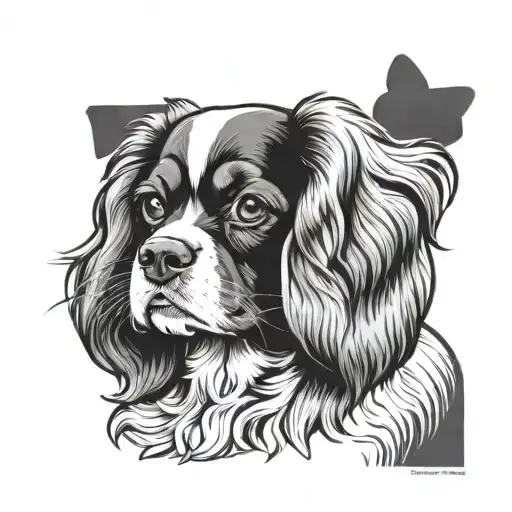 Cavalier King Charles Spaniel tattoo design idea