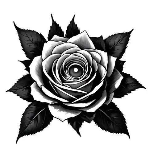 Sharingan Rose tattoo design idea