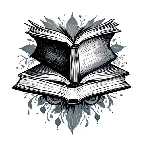 Bookish tattoo design idea
