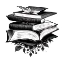 Bookish tattoo design idea