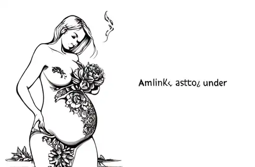 "Pregnant woman with big unde" tattoo design idea