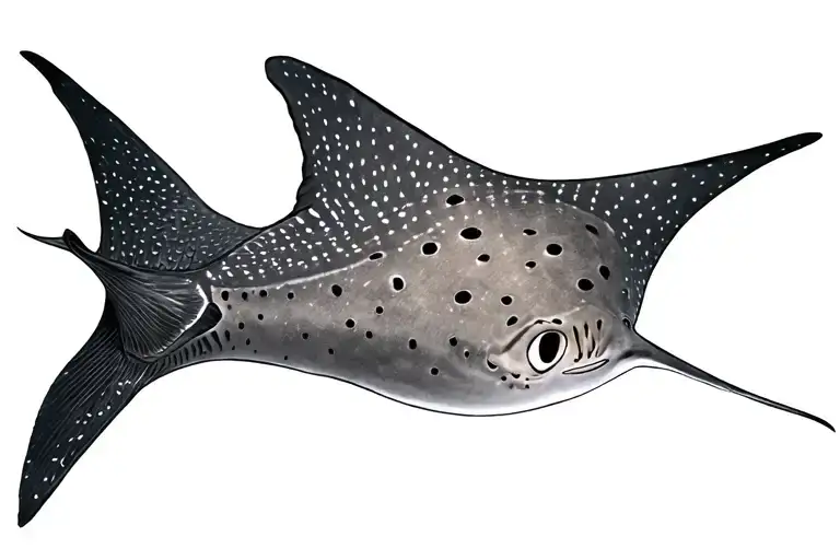 eagle ray swimming tattoo design idea