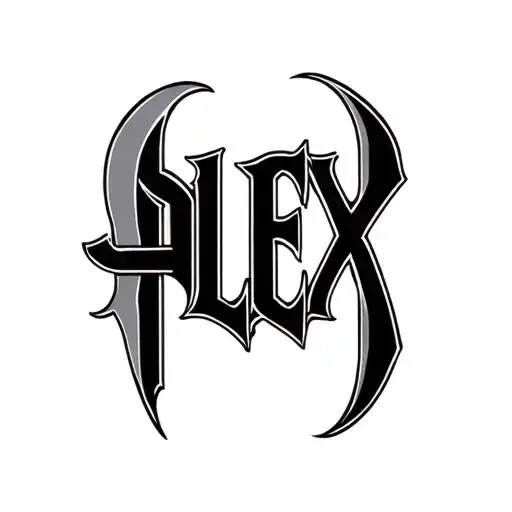 "ALEX" ambigram tattoo of the text tattoo design idea