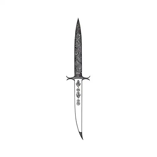 Tibetan knife tattoo design idea