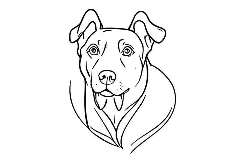 nature dog dad memorial tattoo design idea