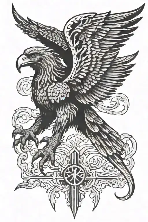 Albanian eagle, Skanderbeg warrior tattoo design idea