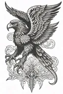 Albanian eagle, Skanderbeg warrior tattoo design idea