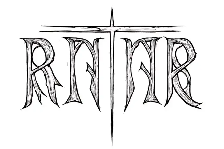 "Rosie" Elder Futhark runes ᛚᚢᚲᛁ ᚹᛟᛚᚠᛖᚾᛊᛏᛖᛁᚾ tattoo design idea