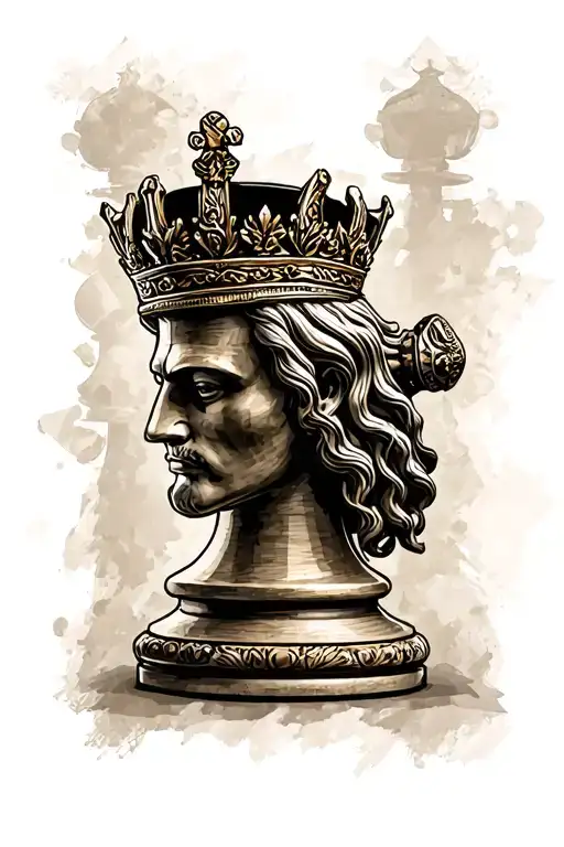 king chess piece tattoo design idea
