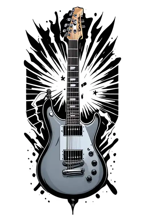 Music electric guitar tattoo design idea
