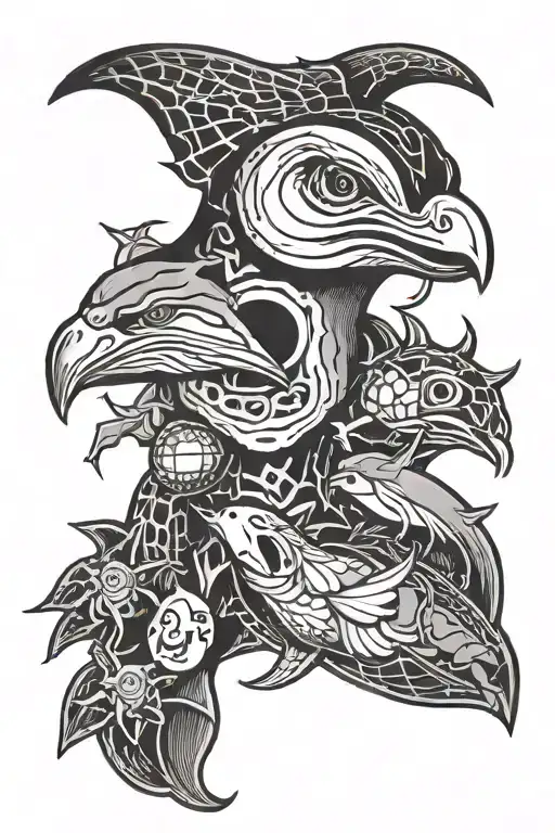 Dove, mama bear, spider, dolphin, sock monkey tattoo design idea