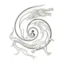 Yin Yang represented by dragon tattoo design idea