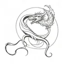Yin Yang represented by dragon tattoo design idea