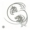 Yin Yang represented by dragon tattoo design idea